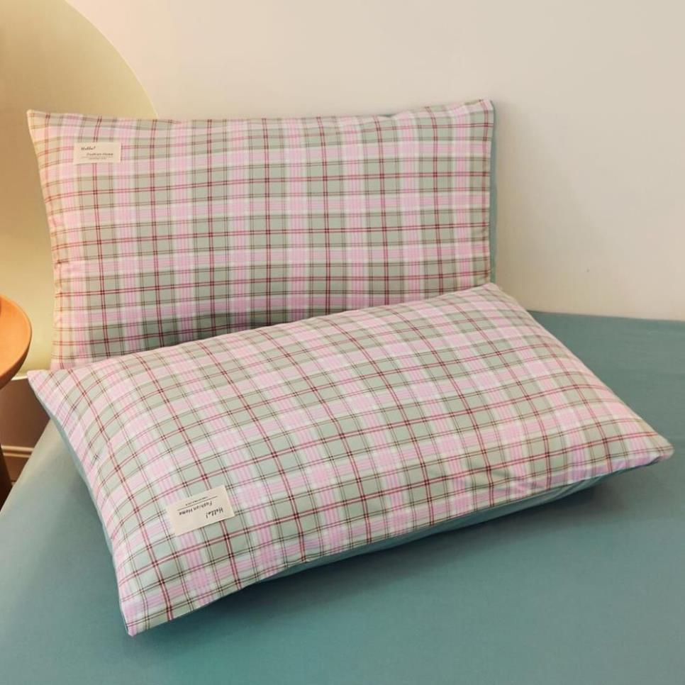Bộ chăn ga gối Cotton TC sọc caro 4 món đủ kích thước 1m2 đến 2m*2m2