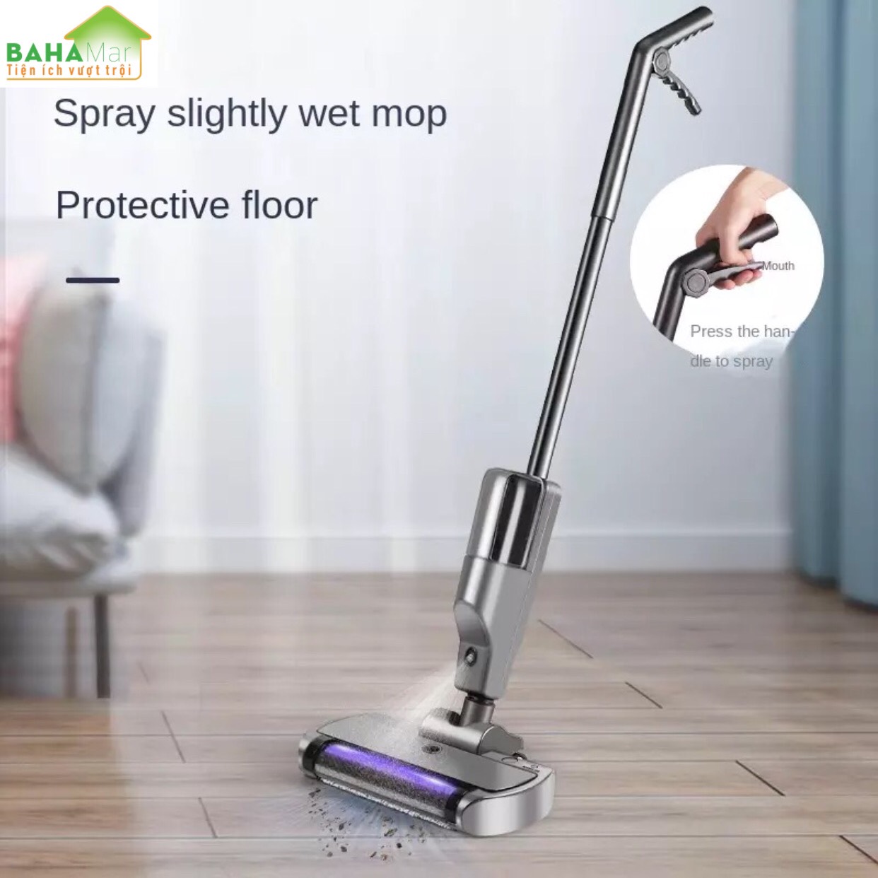 BỘ MÁY HÚT BỤI - LAU NHÀ THÔNG MINH LAU ƯỚT VÀ KHÔ BẰNG CON LĂN HÚT - GIẶT TỰ ĐỘNG "BAHAMAR" tự động lau ướt và khô thông minh, có con lăn thực hiện hút và giặt thuận tiện không lo bẩn tay