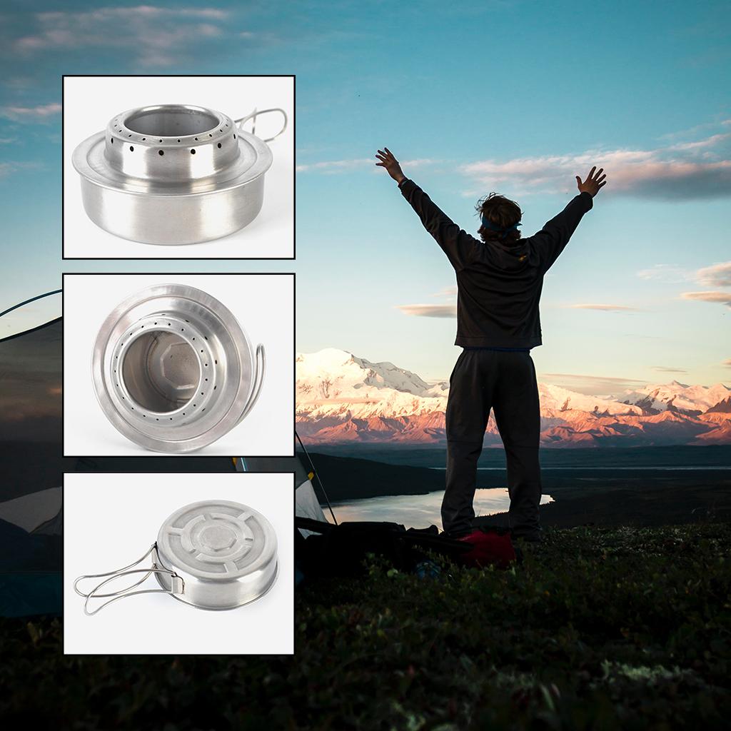 Stainless Steel Portable Alcohol Stove Outdoor Ultralight Burner Picnic