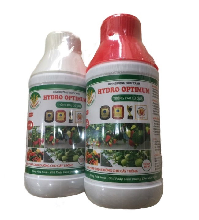 Combo 2 chai Phân bón dinh dưỡng thủy canh HYDRO OPTIMUM F chuyên dùng cho rau củ quả Chai 500ml