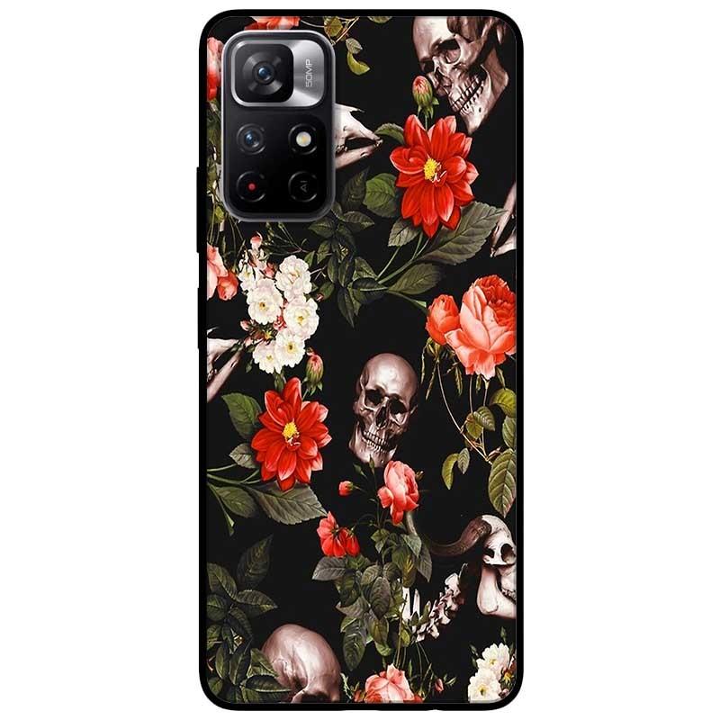 Ốp lưng dành cho Xiaomi Redmi Note 11 5G - Redmi Note 11T - Redmi Note 11S - Hoa Đỏ Trắng