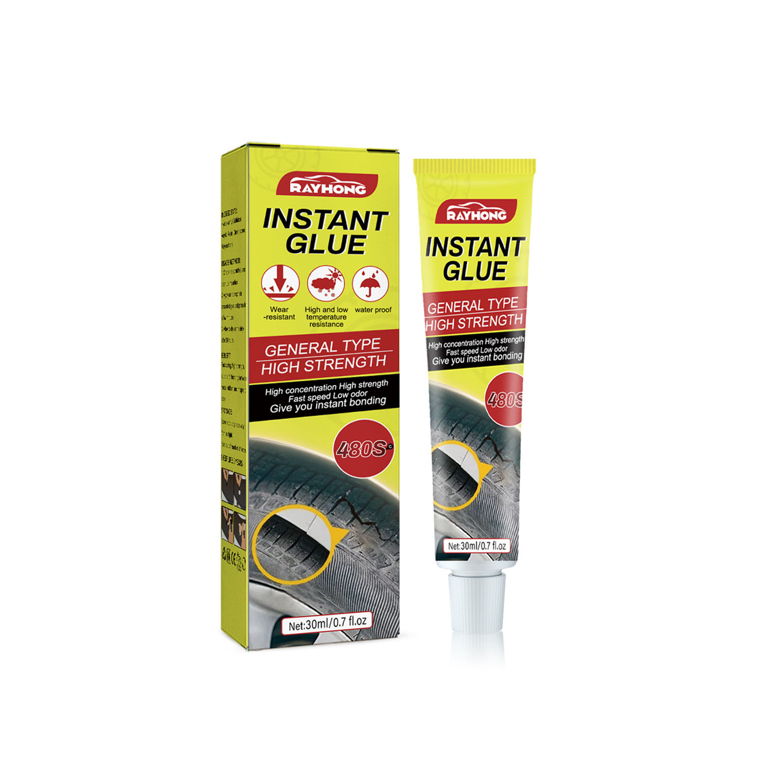 Keo Dán Sửa Chữa Thủng Lỗ, Nứt Lốp Bánh Xe, Giày Da, Đồ Da 30ml - Hàng Nhập Khẩu