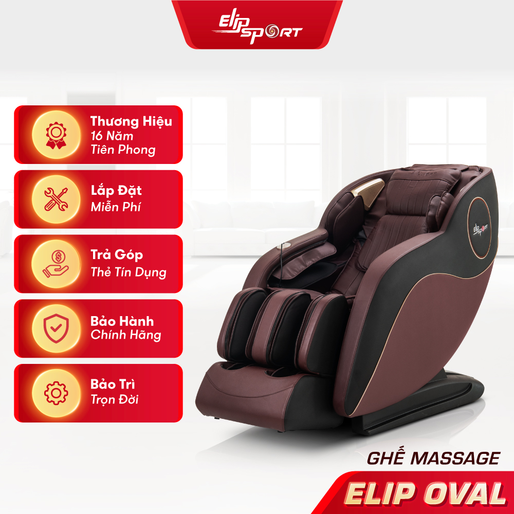 Ghế Massage Toàn Thân ELIP Oval, chế độ massage 3D, bấm huyệt gót chân