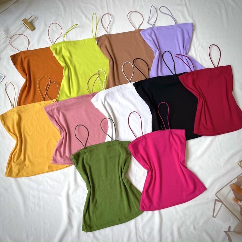 Áo hai dây trơn đơn giản không bao giờ lỗi mốt