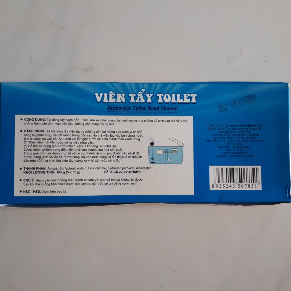 Viên tẩy sạch và làm thơm xanh Hando 3 viên Value Pack