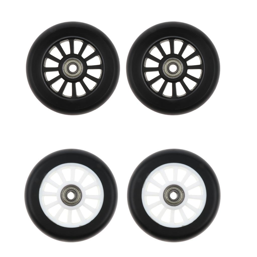 2x 2pcs 100mm Pro Scooter Wheels Replacement Fit for Most Scooter Types White Black Color Optional