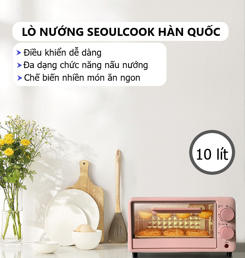 Lò nướng Minimum Litres Oven SEOULCOOK 10 lít - Hàng chính hãng