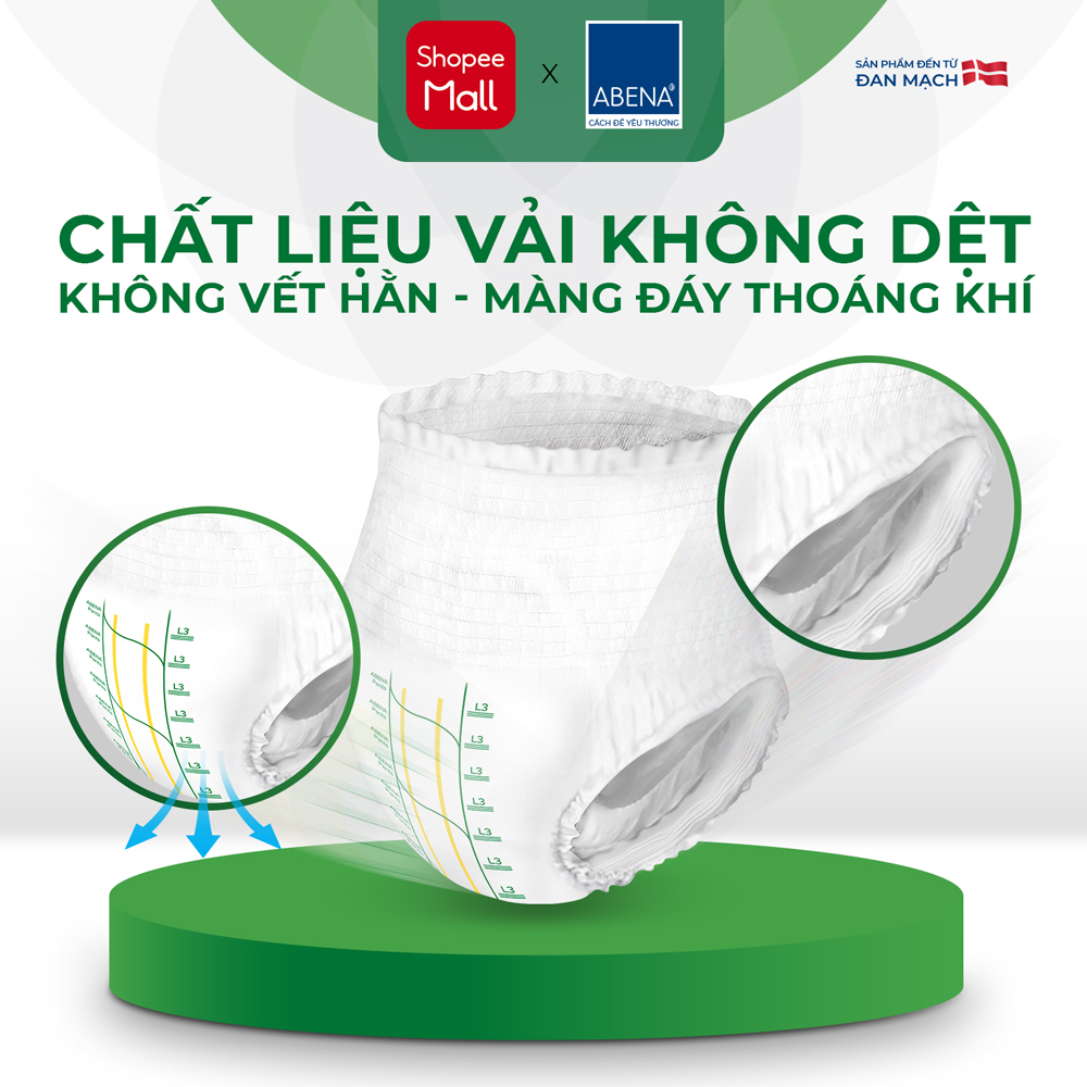 Tã quần người lớn Abena Pants Premium L3 thấm hút 2.400ml Gói 15 miếng - Nhâp khẩu Đan Mạch