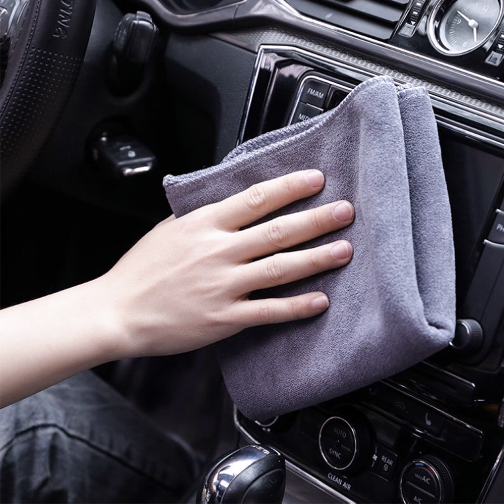 Khăn lau xe ô tô đa năng microfiber xám không để lại bụi vải, không để lại vệt nước, khổ to, không phai màu TÂM LUÂN Chổi lau tẩm dầu - Hàng chính hãng