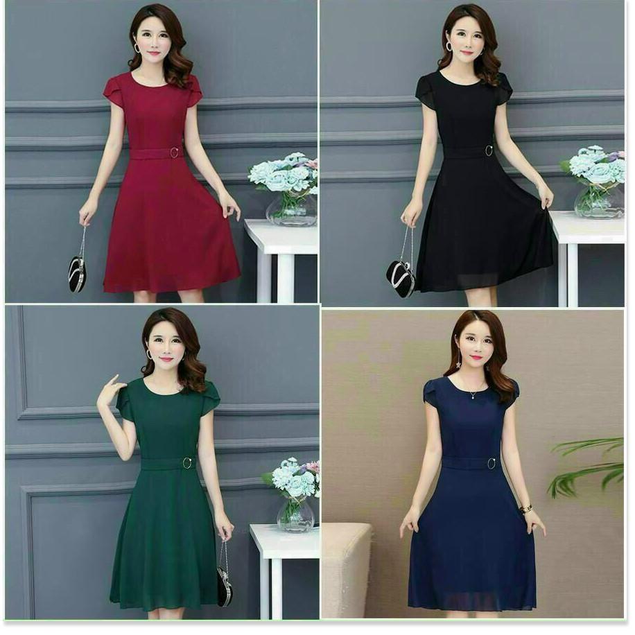 ĐẦM VOAN CHIFFON DÁNG SUÔNG,HỌA TIẾT TRƠN NHƯNG KHÔNG KÉM PHẦN SANG TRỌNG