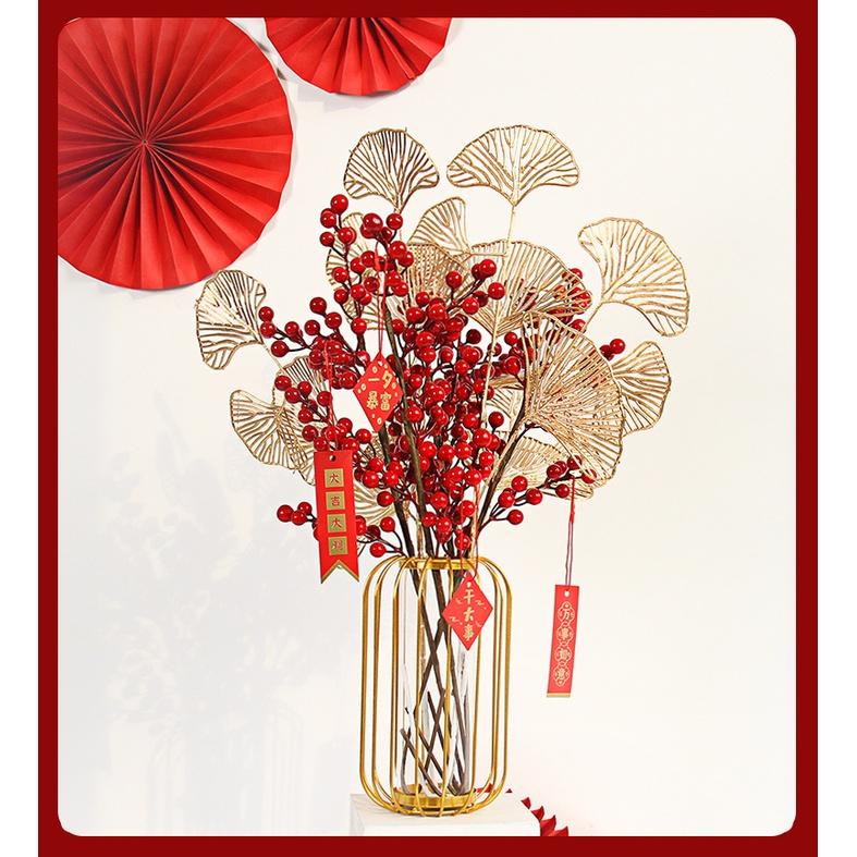 BỘ BÌNH VÀ HOA ĐÀO ĐÔNG CHƯNG TẾT LUCKY CHINESE