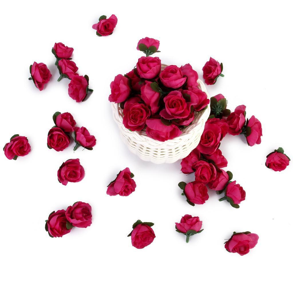 50pcs 3cm Artificial Silk Roses Flower Heads Wedding Decor