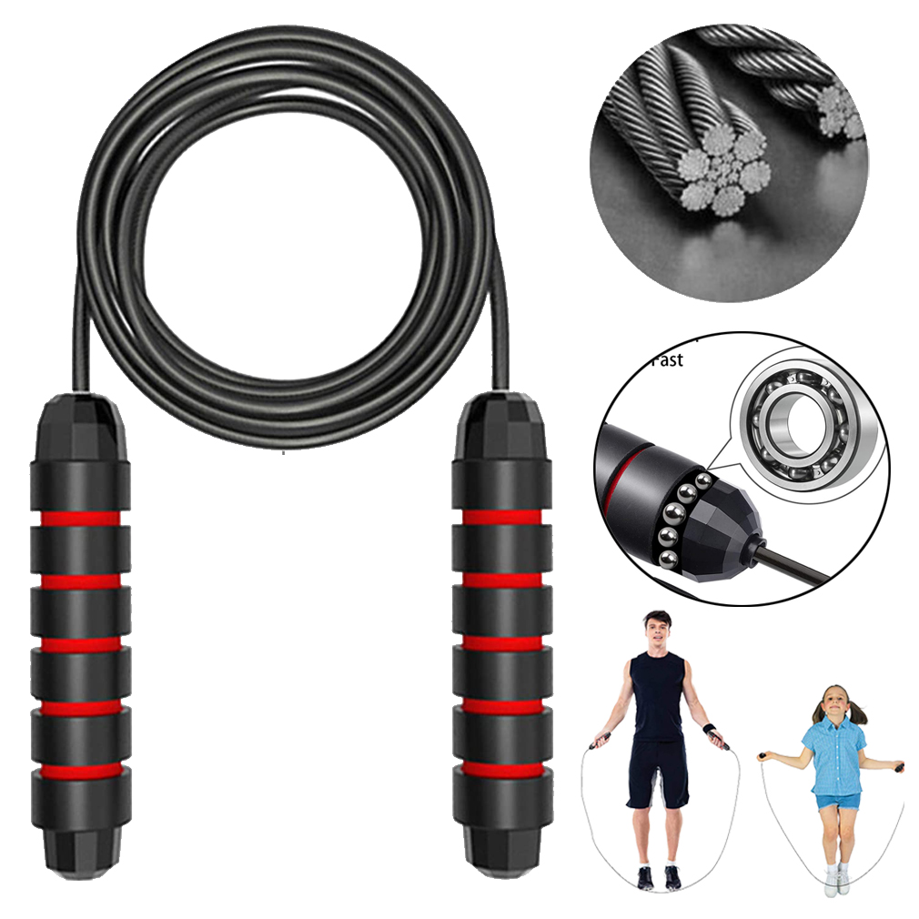 Dây nhảy thể dục có thể điều chỉnh dây, Dây nhảy lõi thép, không bị rối dùng để tập thể dục độ dài 2.9m, hỗ trợ giảm cân – Chính hãng Amalife