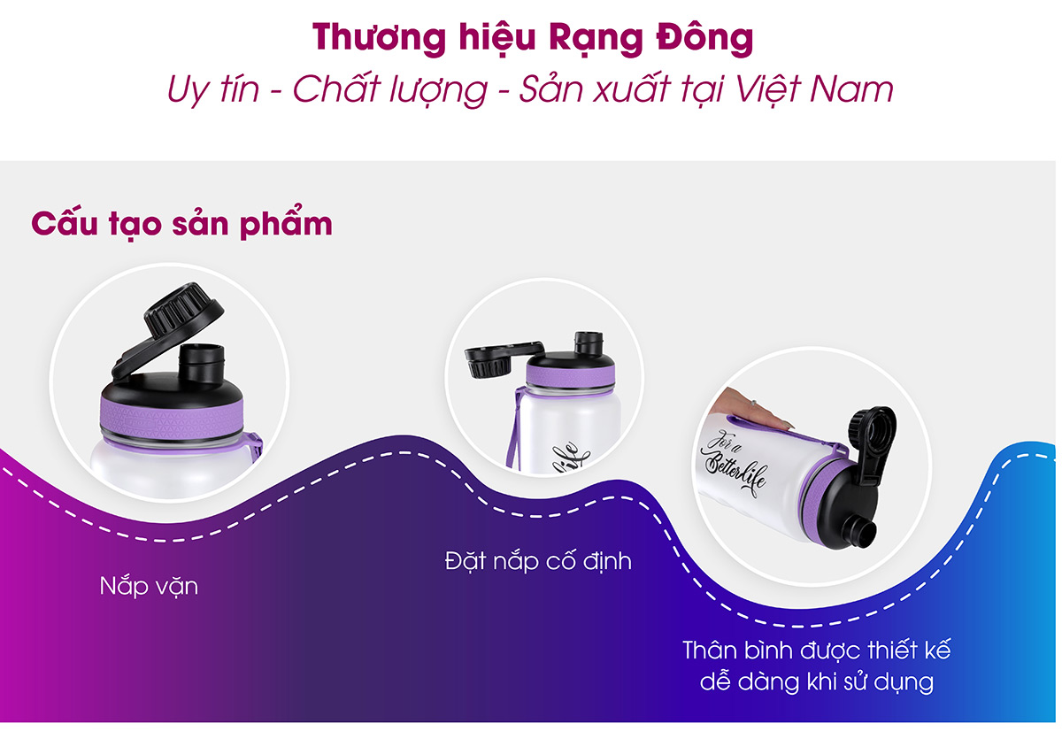 Bình nhựa đựng nước cầm tay cao cấp Rạng Đông 