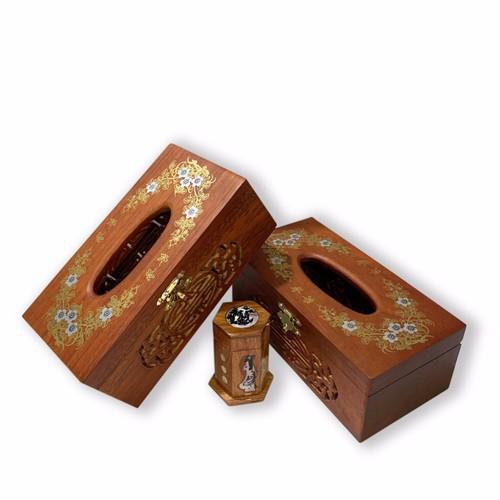 Hộp Đựng Khăn Giấy Bằng Gỗ Hương Sang Trọng/Đẹp Để Bàn mẫu ngẫu nhiên