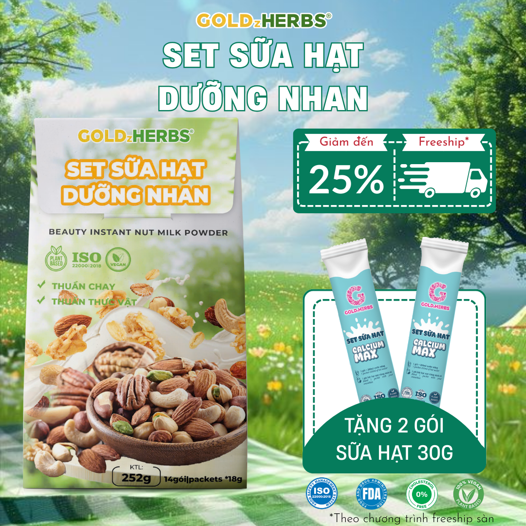 Set Sữa Hạt Dưỡng Nhan Goldzherbs – 252g/ 500g
