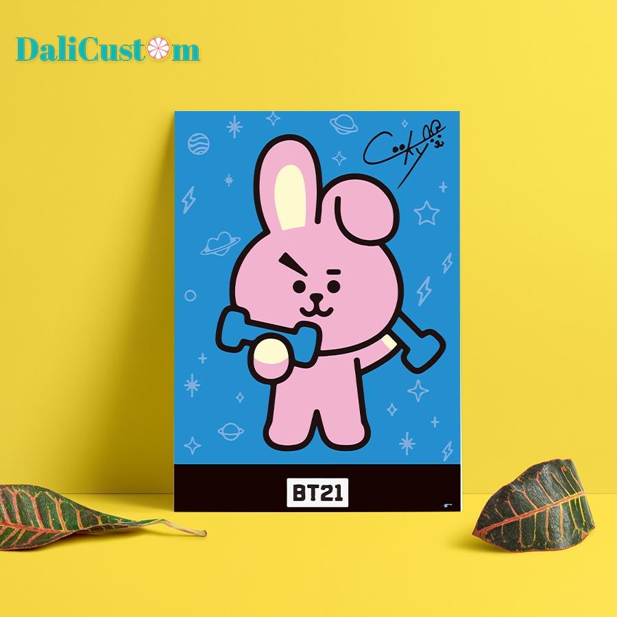 Tranh Tô Màu Theo Số BT21 BTS KOYA RJ SHOOKY MANG CHIMMY COOKY Tranh Có Sẵn