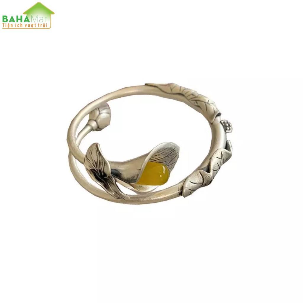 LẮC BẠC VINTAGE THỜI TRANG TẠO HÌNH HOA bạc nguyên chất Vintage Handmade 925, Vòng tay phong cách thời trang