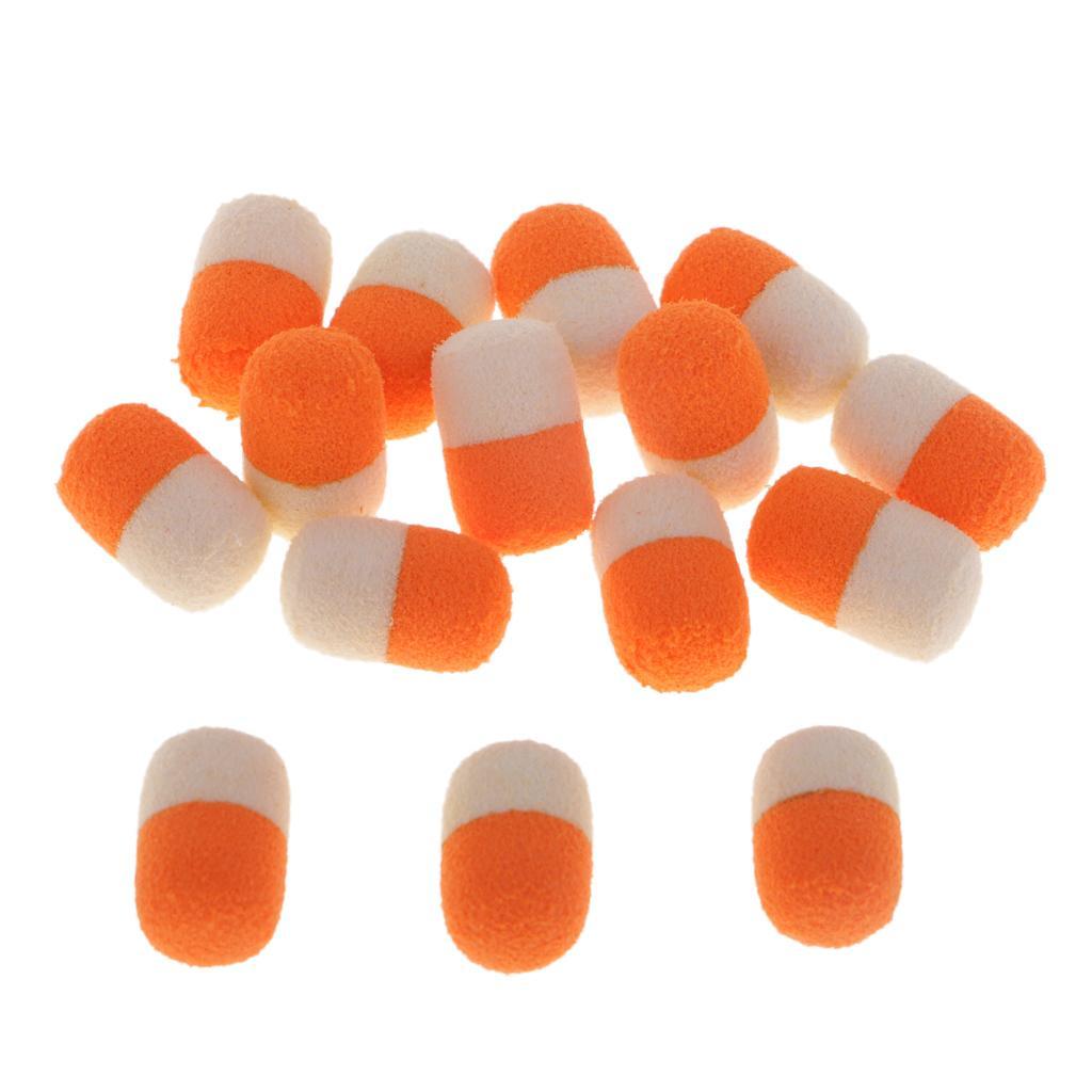 2-7pack 15Pcs/Box Round Floating Fishing Beads Boilies Carp Bait Bead Orange and