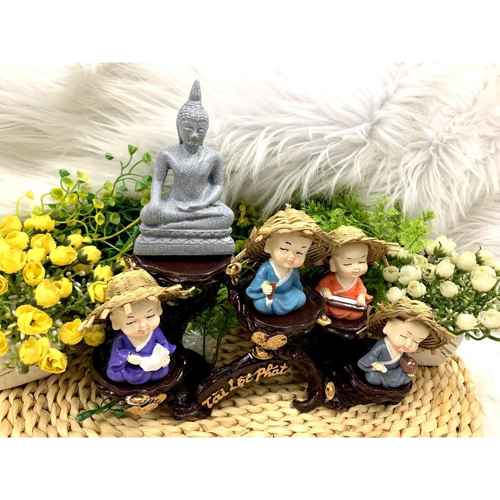 Full Set Phật Thích Ca cùng các chú tiểu Cầm Kỳ tọa đế Tài Lộc Phát