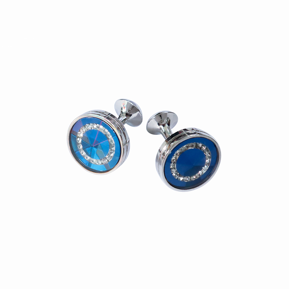 Khuy măng set, cufflinks măng set-Khuy măng set cài áo cho nam  màu trắng kim MSTK024