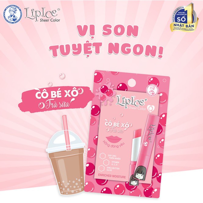 LipIce Son Dưỡng Phiên Bản Cô Bé Xô Màu Hồng Đỏ Hương Trà Sữa Sheer Color Q Bestie 2.4g