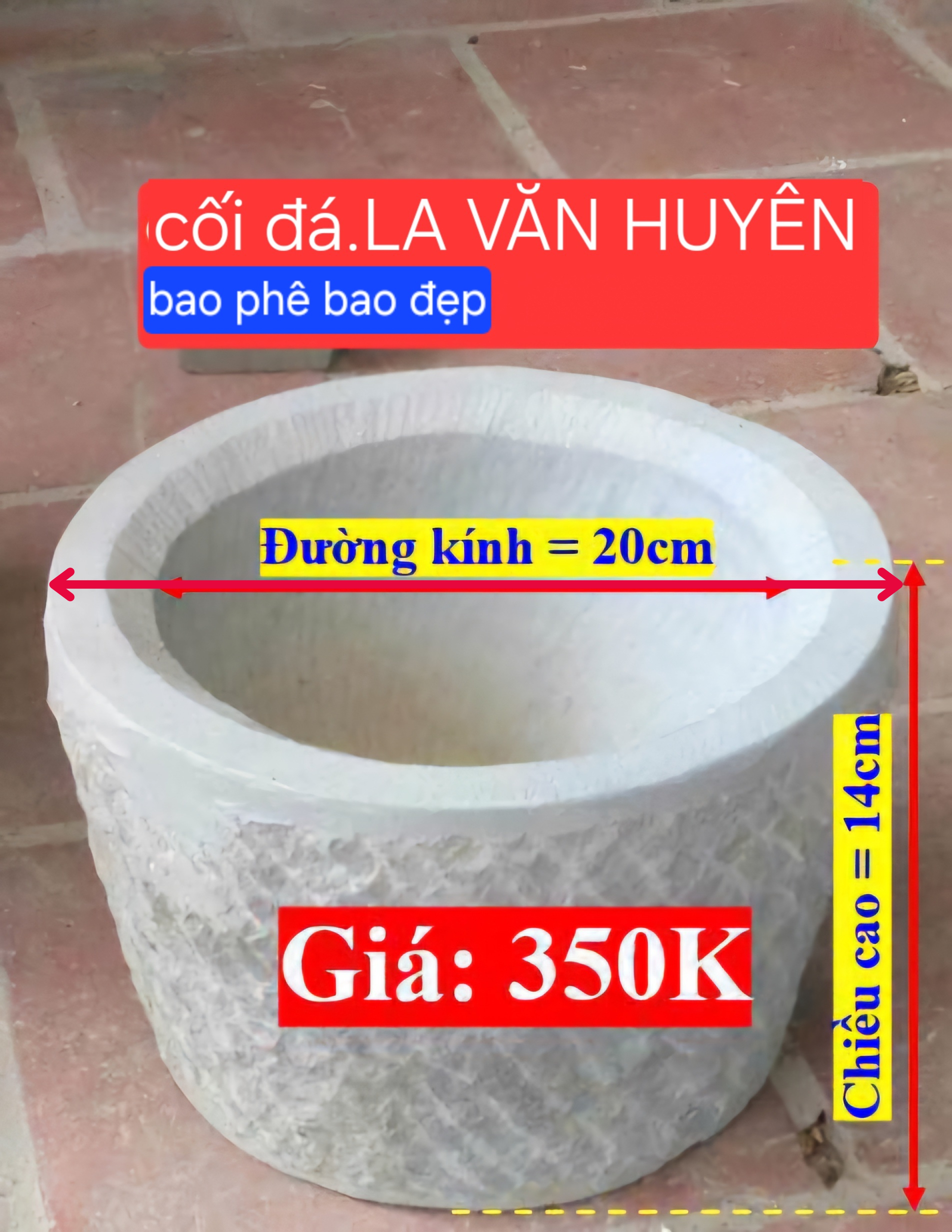 cối đá xanh nguyên khối dùng để giã thực phẩm