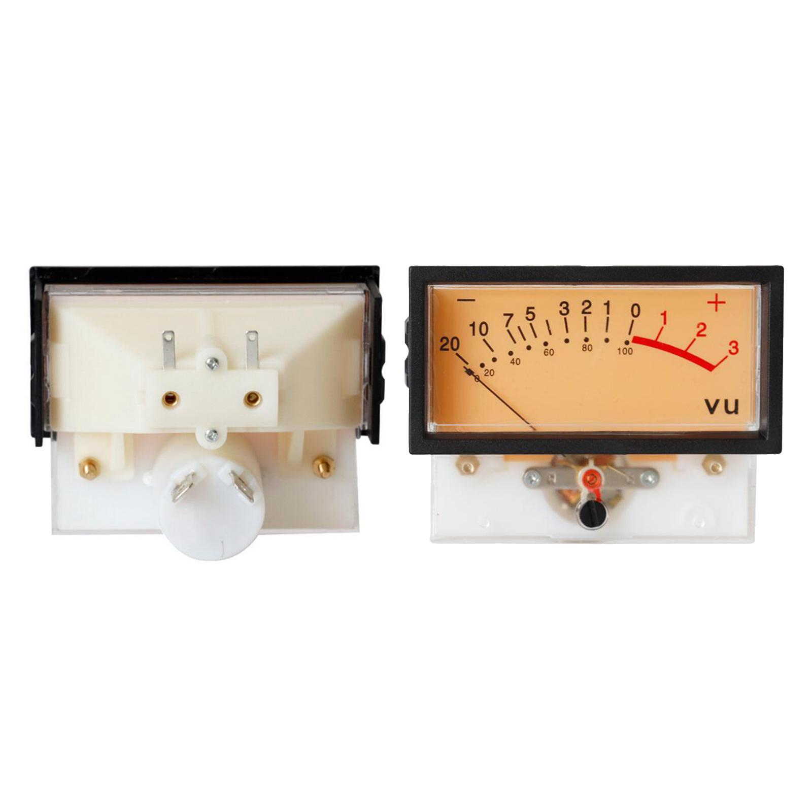 2 Pieces Accurate VU Meter Power Amplifiers DB Level Header Audio Meter Chassis