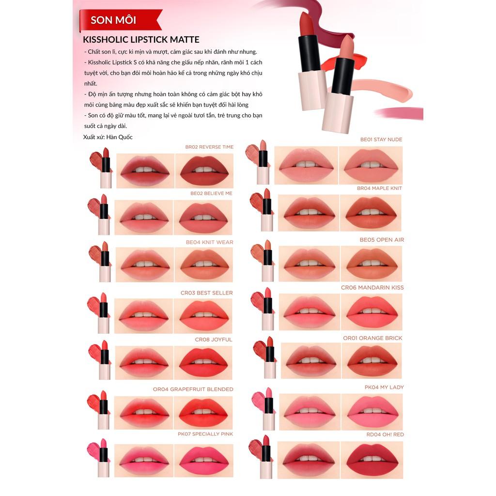 Son môi The Saem Kissholic Lipstick Matte (3.5g)