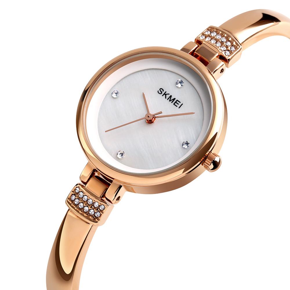  Đồng hồ đeo tay SKMEI 1409 Nữ Quartz đơn giản Dây đeo bằng hợp kim chống thấm nước