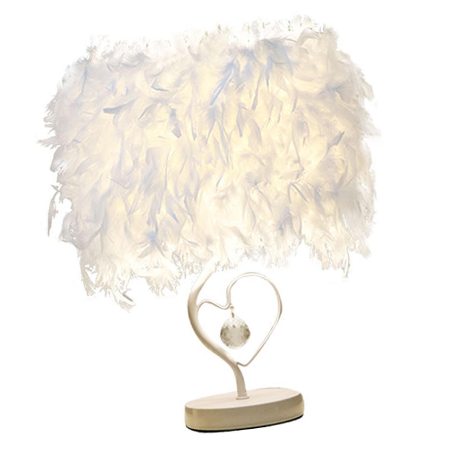 Feather Table Lamp  Nightlight Bedroom Hallway Sconces Decor Pink