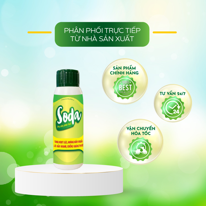 Chế phẩm sinh học tăng hoạt lực, kháng nấm, lưu dẫn nhanh - SODA 100ml