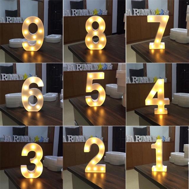 Đèn led chữ số trang trí sinh nhật 22.5cm