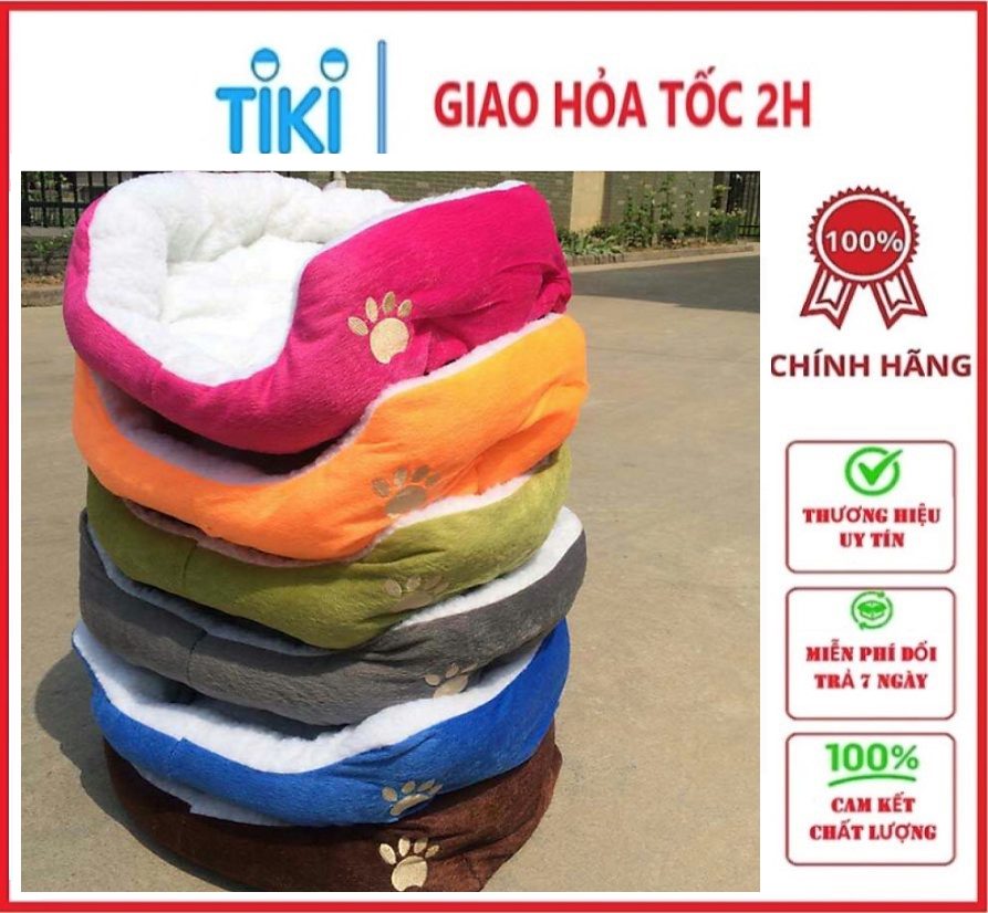 Thảm nhà ổ nệm giường nằm chó mèo thú cưng 60x55x22 cm m3 màu ngẫu nhiên