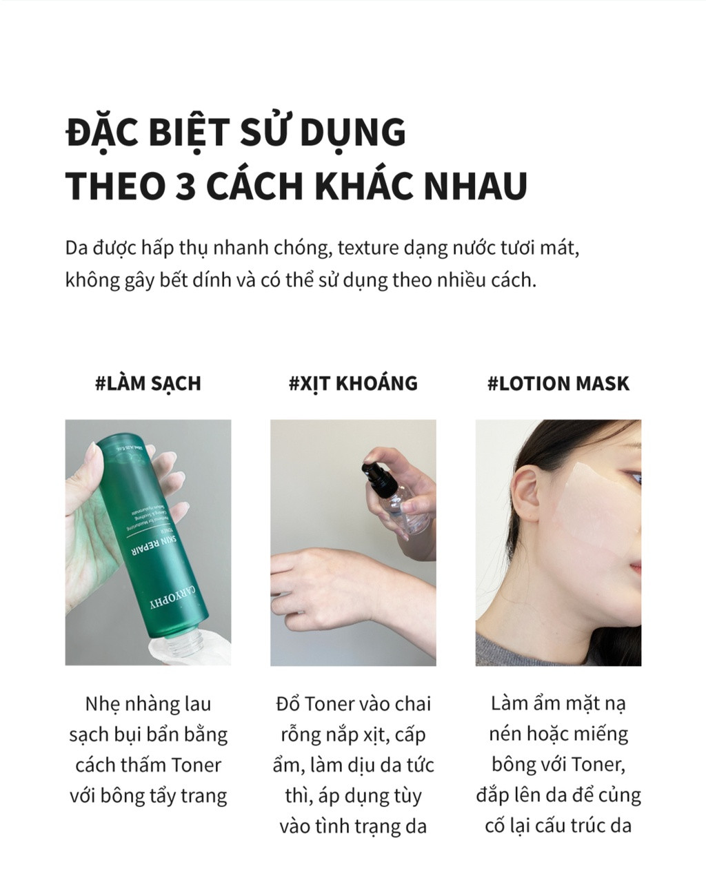 Nước Hoa Hồng Cấp Nước, Làm Dịu và Phục Hồi Da Caryophy SKIN REPAIR Toner 120ml