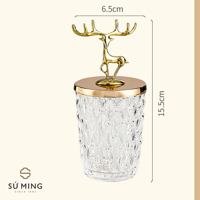 Hũ, lọ thủy tinh lưu trữ tăm, kẹo trang trí bàn uống nước sang trọng, giao hàng nhanh