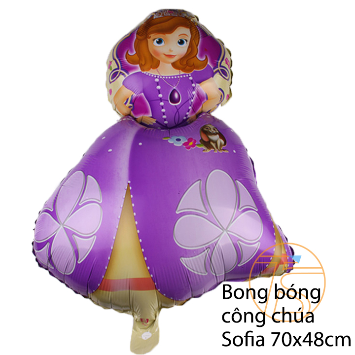 Sét bong bóng trang trí sinh nhật happy birthday công chúa sofia và vương miện - Bộ trang trí sinh nhật thôi nôi, đầy tháng cho bé