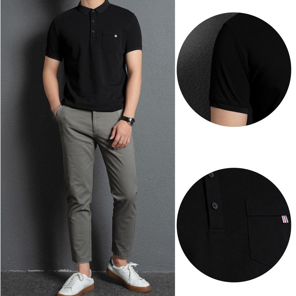 Áo polo nam có túi ngực RMEN Store vải cá sấu full size form chuẩn nhiều màu