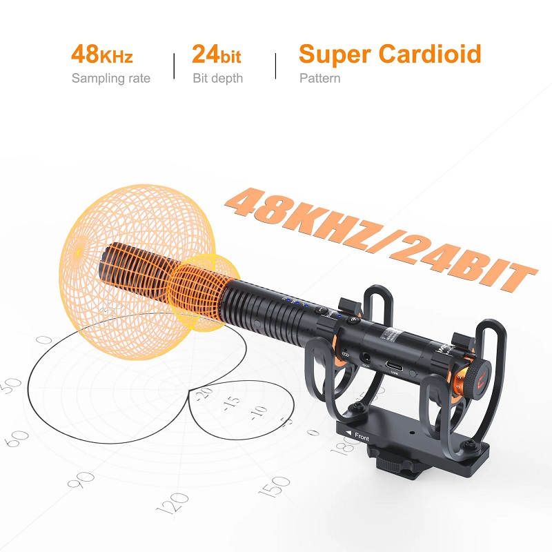 ROGTZ - Comica Audio VM30 - Micro Shotgun Kết Nối Không Dây 2.4GHz Phạm Vi 100m Lọc Bỏ Tạp Âm Chế Độ Sử Dụng Linh Hoạt Không Dây &amp; Có Dây Pin Lithium Dung Lượng Cao Clip-On Tiện Lợi USB-TypeC 3.5mm Màn IPS Chống Sốc Kẹp Mic - Hàng Chính Hãng