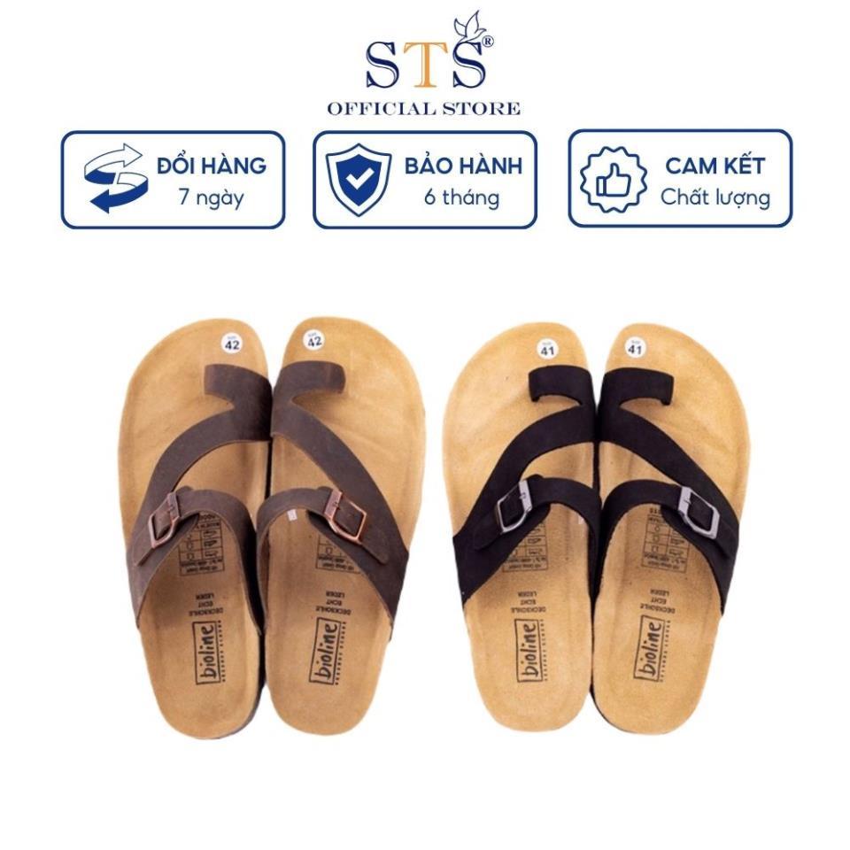 Dép Birken xỏ ngón quai chéo đi biển đi chơi DA BÒ THẬT NGUYÊN TẤM hàng xuất dư cao cấp siêu bền ST24 BH 6 tháng