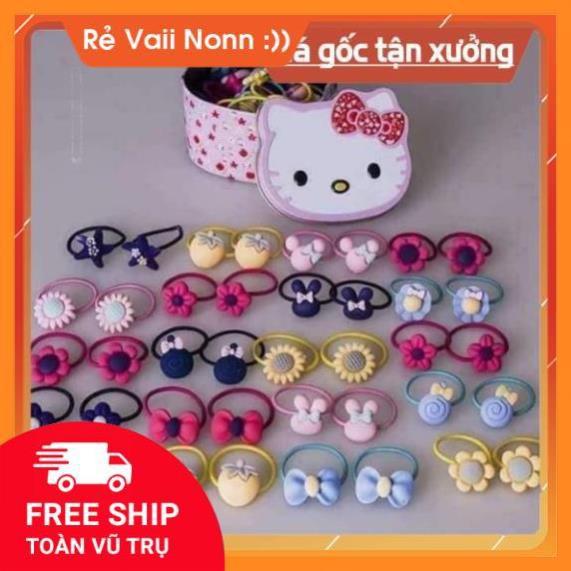 Hộp 40 dây buộc tóc kitty cho bé  [FREE SHIP