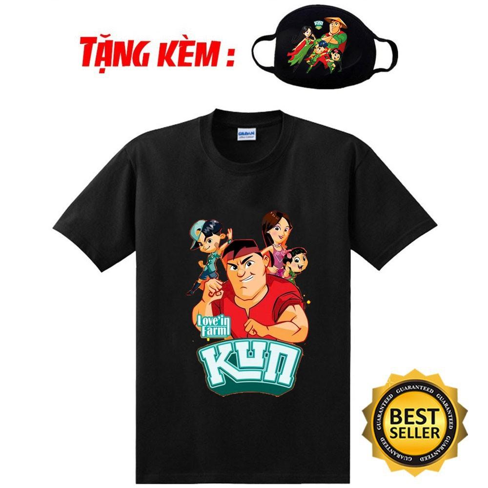 Mẫu áo thun in hình gia đình Kun dễ thương