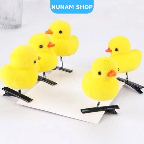 Kẹp tóc lò xo vịt vàng hoặc trái tim đáng yêu xinh xắn Nunam Shop