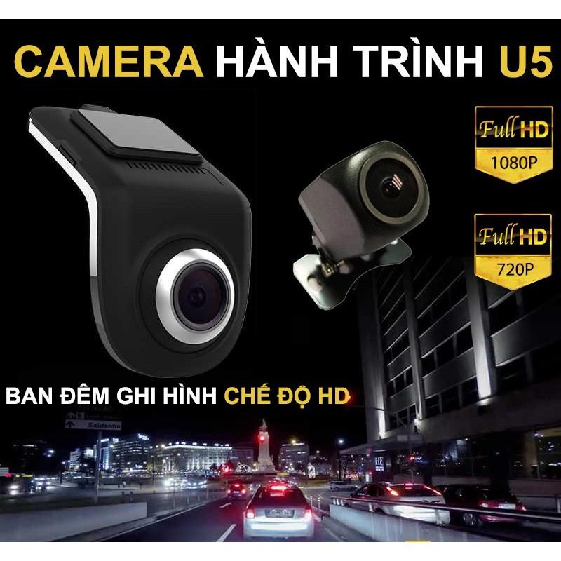 Bộ Camera Hành Trình Trước Và Sau U5 Dùng Cho Ô Tô, Xe Hơi Sử Dụng Màn Hình DVD Android,đồ chơi ô tô cao cấp, GIÁ CỰC RẺ