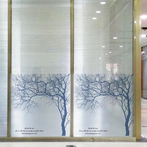 Decal dán kính Cao Cấp - Cây không Lá xám tro