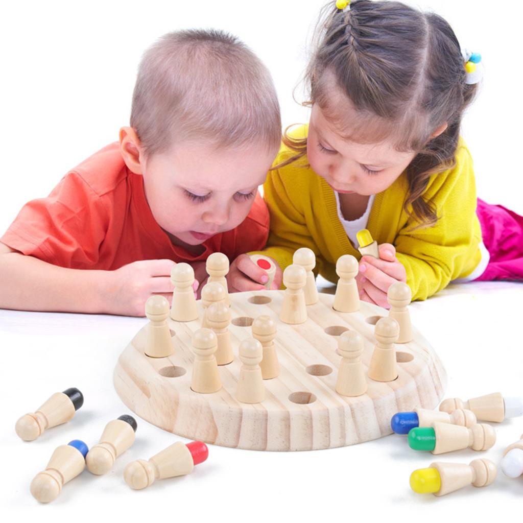 Kids Wooden Memory Match Stick Chess Game Educational Toys Brain Training