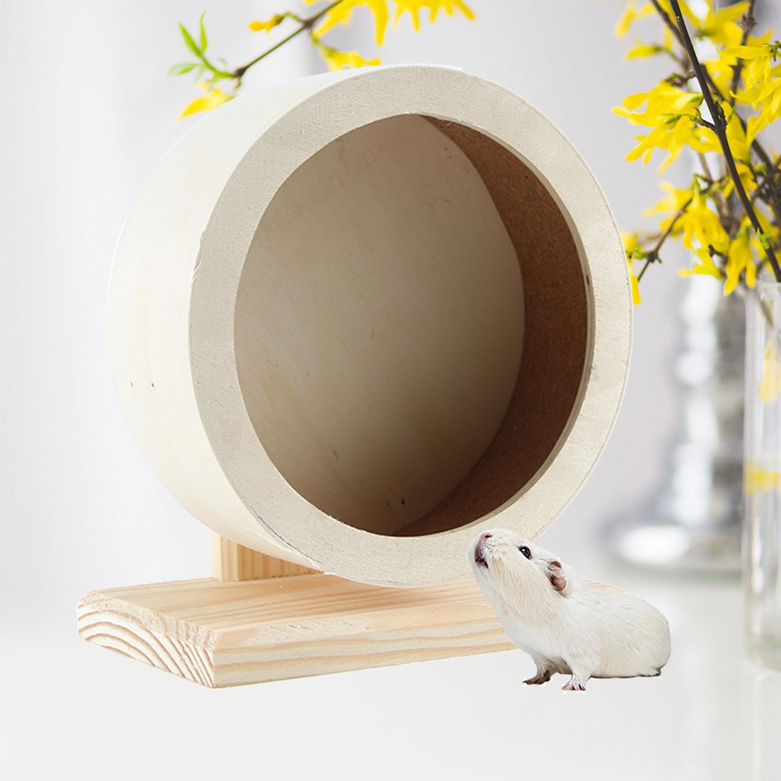 2 x Round Wooden Hamster Exercise Sports Wheel Mouse Rat Gerbil Pet Toy