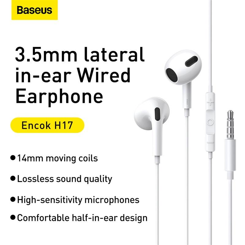 Tai Nghe Baseus Encok 3.5mm lateral in-ear Wired Earphone H17 (Hàng chính hãng)