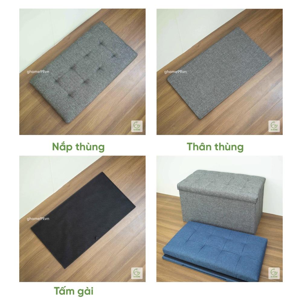 Ghế đựng đồ đa năng hộp đựng quần áo, ghế hộp sofa, thùng đựng đồ kiêm ghế ngồi khung gỗ bọc vải TV04