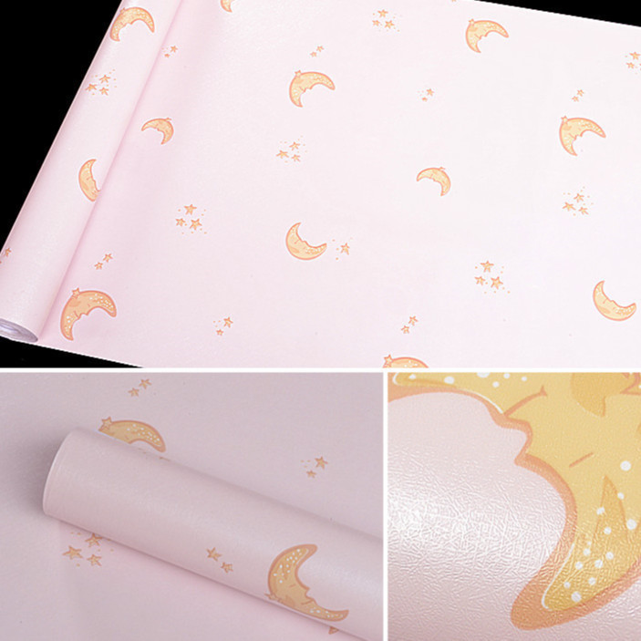 Cuộn 5m Decal Giấy Dán Tường TRĂNG HỒNG